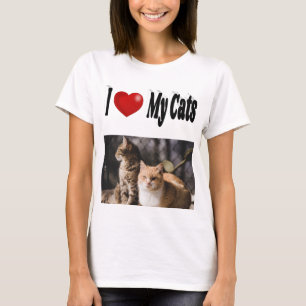 Camiseta Foto de Amo a Mis Gatos
