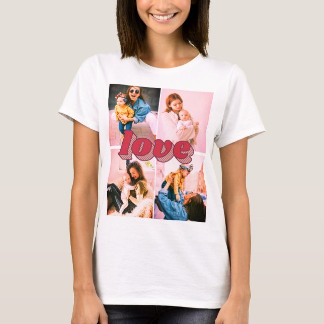 Camiseta Foto de amor filtrada por personalizado x4 (Anverso)