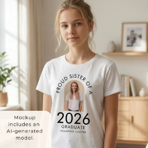 Camiseta Foto de Arco Moderno Hermana Orgullosa de Graduada