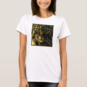 Camiseta Foto de aspecto hipnotizante de gato