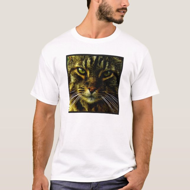 Camiseta Foto de aspecto hipnotizante de gato (Anverso)