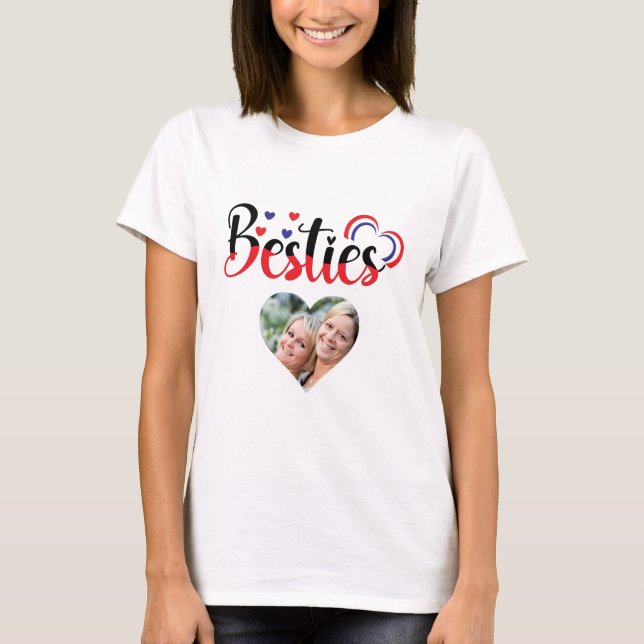 Camiseta Foto de Besties Mom Daughter Valentine Personaliza (Anverso)