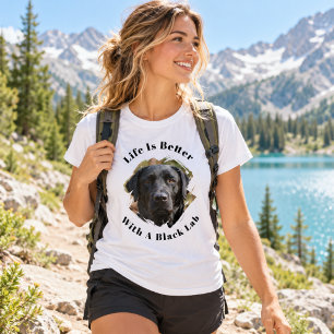 Camiseta Foto de Black Lab La vida es mejor mujeres