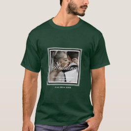 Camiseta Foto de boda de Personalizable verde esmeralda