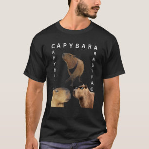 Camiseta Foto de Capibara Rodent Animal OK Tire hacia arrib