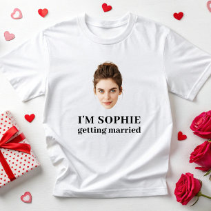 Camiseta Foto de cara personalizada de la novia de la fiest