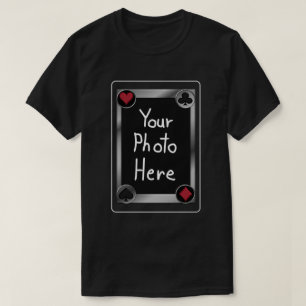 Camiseta Foto de carta de póquer negra