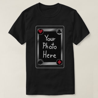 Camiseta Foto de carta de póquer negra