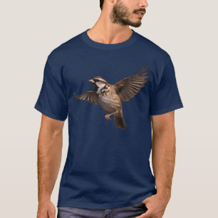 Camiseta Foto de clausura de un lindo pájaro gorrión