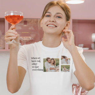 Camiseta Foto de colección moderna de pareja romántica rega