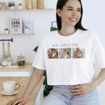 Camiseta Foto de colección moderna y el mejor regalo de la<br><div class="desc">Presentamos el Regalo de texto Modern Collage Photo & Best Family Ever, una manera única y personalizada de celebrar el amor y la alegría de tu familia. Este regalo especial combina la belleza de un collage de fotos personalizados con un mensaje sincero para crear un conservador memorable que será valorado...</div>