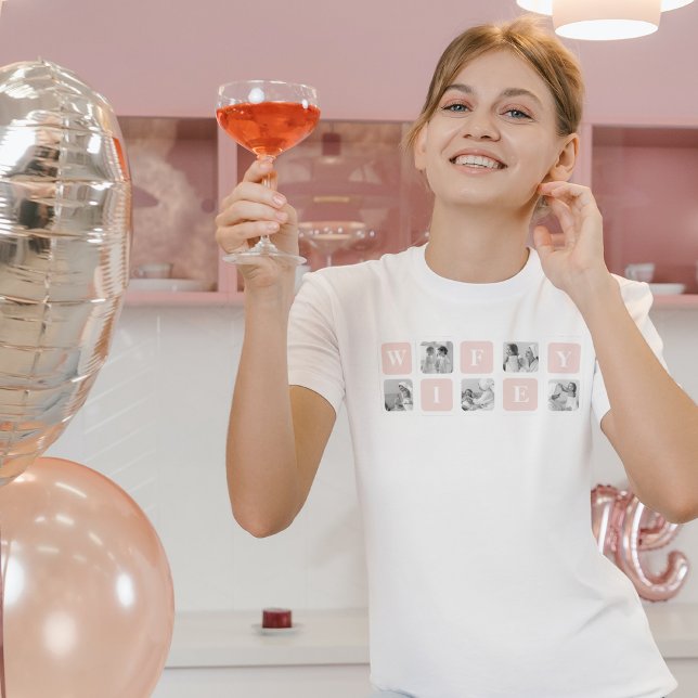 Camiseta Foto De Collage Moderno Y Regalo Rosado Para Una H (Subido por el creador)
