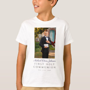 Camiseta Foto de comunicación sagrada de Boy First