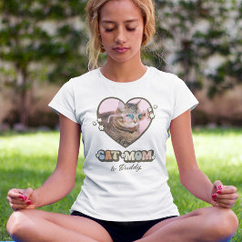 Camiseta Foto de corazón de gato retro lindo