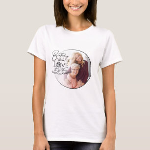 Camiseta Foto de cumpleaños con caligrafía minimalista para