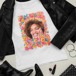 Camiseta Foto de cumpleaños de bola de discoteca floral bri