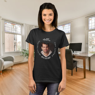 Camiseta Foto de cumpleaños hombre corazón negro mito leyen