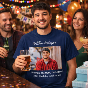 Camiseta Foto de cumpleaños hombre mito leyenda nombre dive