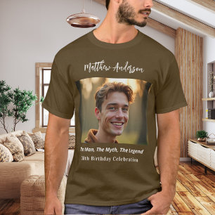Camiseta Foto de cumpleaños hombre mito leyenda nombre dive