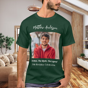 Camiseta Foto de cumpleaños hombre mito leyenda nombre dive