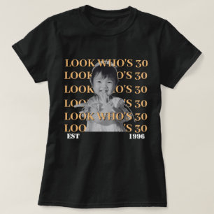 Camiseta Foto de cumpleaños vintage personalizada