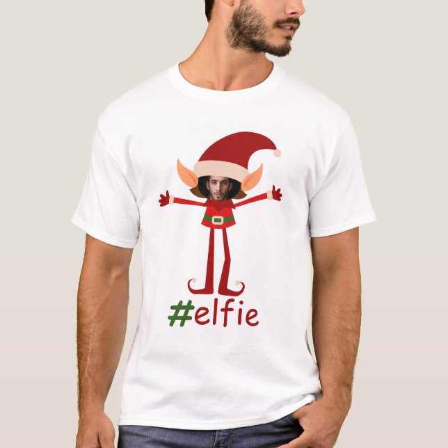 Camiseta Foto de Elfie Navidades con cabeza enmarcada (Anverso)