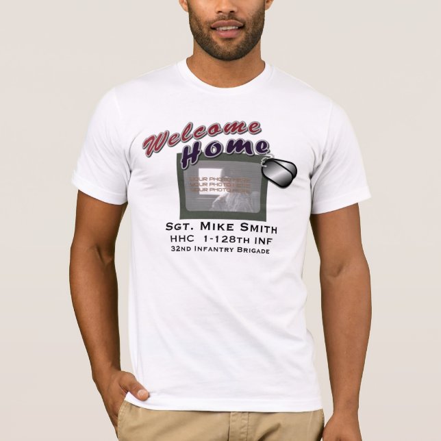 Camiseta Foto de encargo militar casera agradable (Anverso)