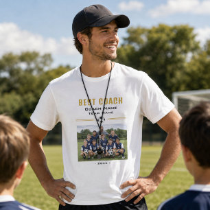 Camiseta Foto de equipo del mejor entrenador personalizada