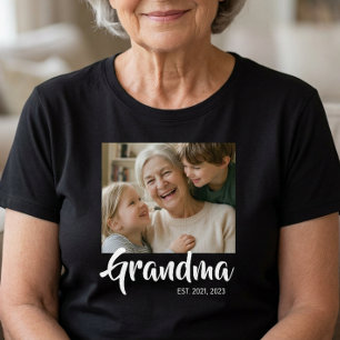 Camiseta Foto de Escritura Establecida de Abuela