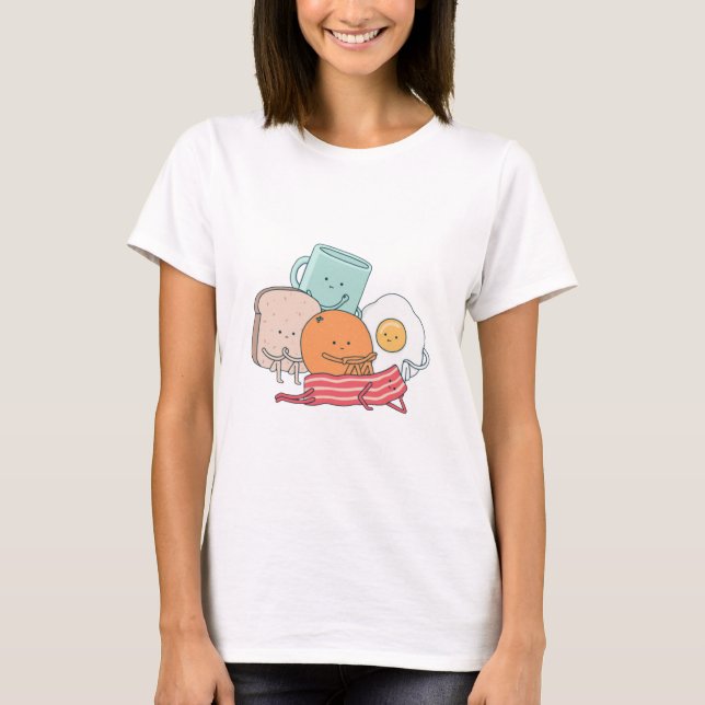 Camiseta Foto de familia de la comida (Anverso)