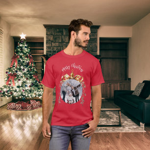 Camiseta Foto de familia de navidades en baudible rojo