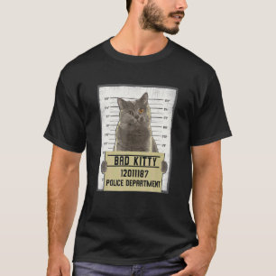 Camiseta Foto de gato criminal mascota delincuente