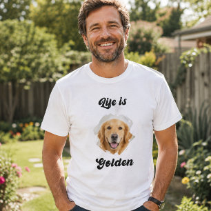 Camiseta Foto de Golden Retriever La Vida es Dorada