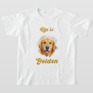 Camiseta Foto de Golden Retriever La Vida es Dorada