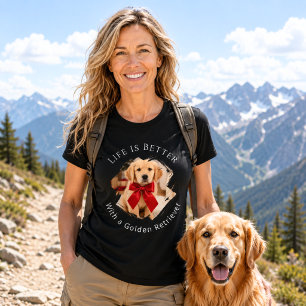 Camiseta Foto de Golden Retriever La vida es mejor mujeres