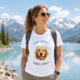 Camiseta Foto de Golden Retriever Vibraciones Positivas Mam