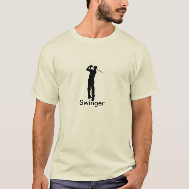 Camiseta Foto de golfer en negro (Anverso)