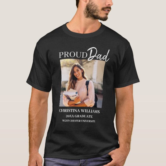 Camiseta Foto de graduación de papá orgulloso (Anverso)