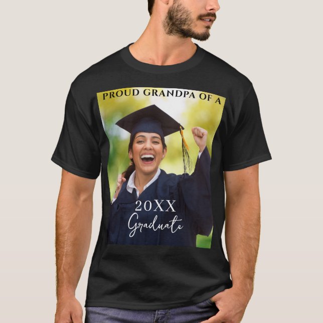 Camiseta Foto de graduación Orgulloso Abuelo T-Shirt (Anverso)