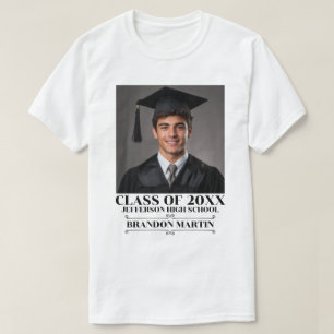 Camiseta Foto de Graduación Personalizada Graduado 2026 Pad