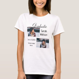 Camiseta foto de graduación simple clásico añadir clase año