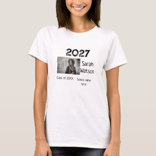 Camiseta foto de graduación simple clásico añadir clase año