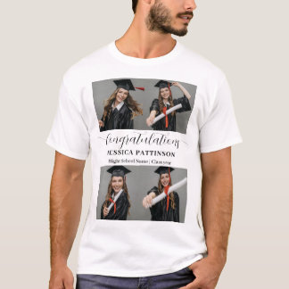 Camiseta Foto de graduado Año de clase Graduación de escuel