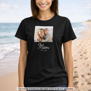 Camiseta Foto de guión establecido por mamá