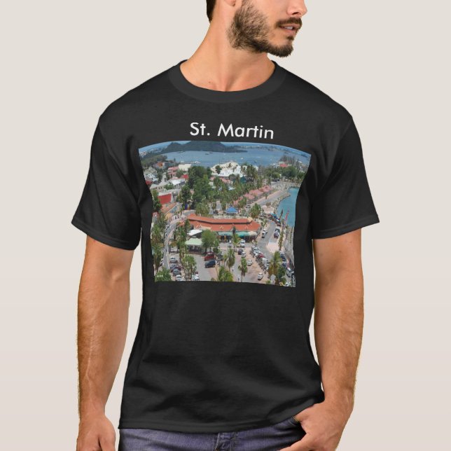 Camiseta Foto de la bahía de St. Martin y Marigot (Anverso)