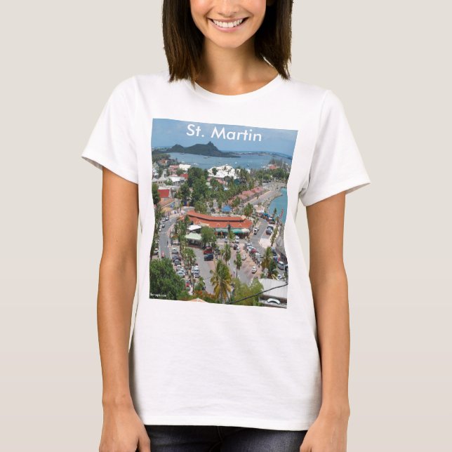 Camiseta Foto de la bahía de St. Martin y Marigot (Anverso)