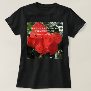 Camiseta Foto de la Biblia Naranja Doble Hibiscus Flower Ve