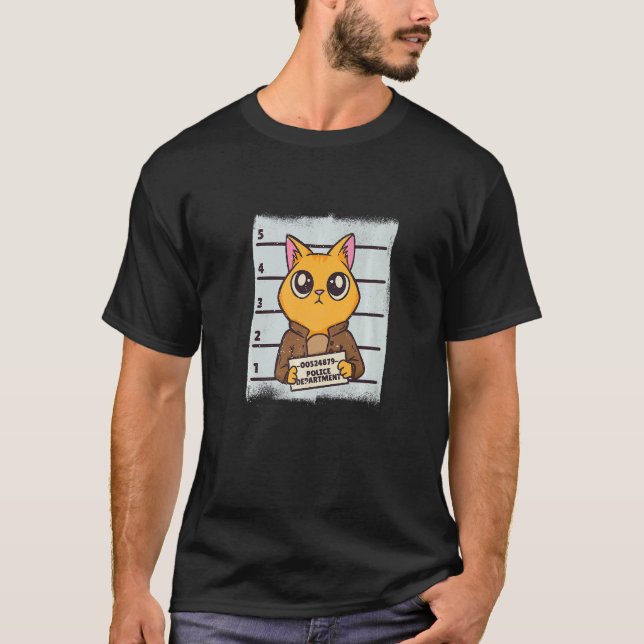 Camiseta Foto de la cárcel del gato (Anverso)