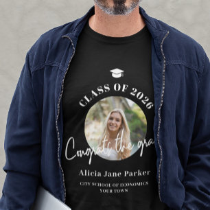 Camiseta foto de la clase de 2026 felicitaciones al graduad