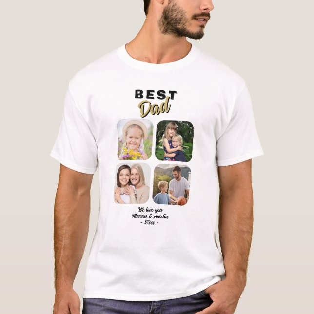 Camiseta Foto de la familia Best Dad (Anverso)